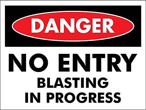Señal De Advertencia, Peligro Prohibición De Entrada Voladura En Curso Señal De Prohibido Retro Carteles De Pared De Metal Resistente Carteles Metal Para Exteriores Interiores,20X30Cm
