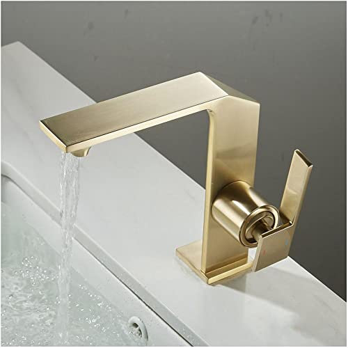 HomeLava Modern Wasserhahn Bad Wasserfall, Waschtischarmatur mit Auslauf Höhe 170 mm Wassersparende Mischbatterie für Gäste WC, Badezimmer Hochdruck Armatur Waschbecken Einhebelmischer aus Messing