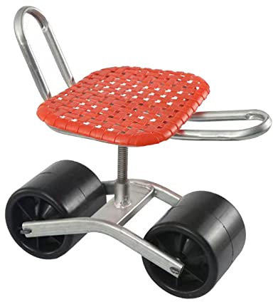 JISADER Garten-Rollwagen, Unkrauthocker, rutschfest, höhenverstellbar, mit Rückenlehne, langlebig, Tragfähigkeit 175 kg