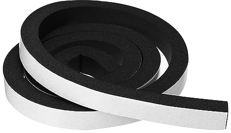 PATIKIL Foam Weather Stripping for Doors, 1 Roll 1 W x 3/4 T Foam Seal Tape Adhesive Insulation Strip for Door Window Air Conditioning, Black(6.56 Ft Length)