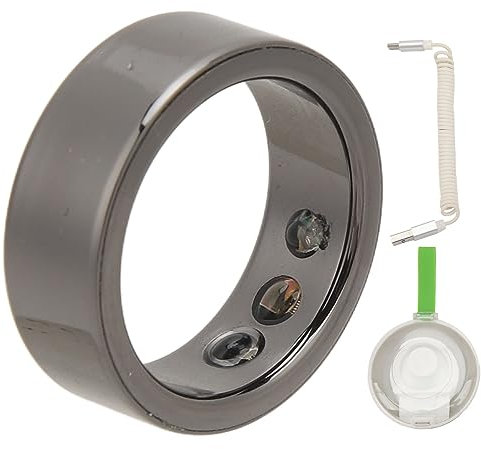 Smart Ring Health, Fitness für Herzfrequenz, Körpertemperatur, Blutsauerstoff, Wasserdicht, Schwarz (22) Outdoor Uhr