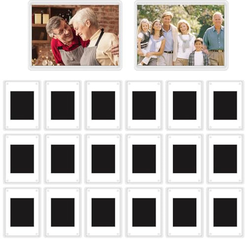 20 PCS Blank Photo Frame Acrylic Insert Fridge Magnets for Photos 6.8 x 4.8cm (2.68 x 1.89 inches),Acrylic Refrigerator Magnets Photo Frame for Small Photos,Perfect for Gift to Family & Friends