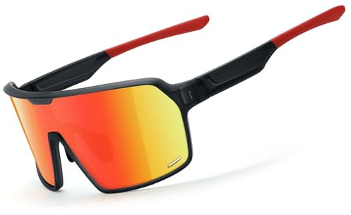 Karsaer Sportbrille Schnelle Brille Polarisiert TR90 Fahrradbrille Herren Damen Rennrad brille Sport Sonnenbrille mit UV400 für Fahrrad Laufen MTB Biker
