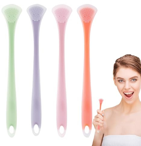 jiyun Gratte-Langue - Outils de Langue Plus Frais Brosses d'hygiène bucco-Dentaire saines,4 brosses à Langue en Silicone améliorent Votre hygiène bucco-Dentaire pour Les Filles, Les garçons et Les