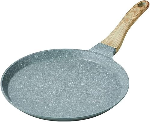 KOINEN Padella in ghisa, padella per grigliare, Crepe Pan Pancake Pan Piastra Antiaderente Padella for Frittata, Tortillas, Compatibile con Induzione (Color : Green, Size : 24cm)