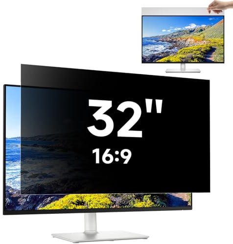 Mamol Filtre de Confidentialité 32 Pouces 16:9 (708mm*398mm) | pour Écran d'ordinateur, Anti-Espion Film Confidentialité Compatible avec Samsung/LG/Dell/ASUS/HP/BenQ/MSI/AOC/Philips