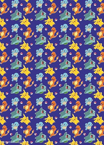 Pokemon Geschenkpapier 2 m Rolle Wrap Pokemon Blau Geschenkpapier