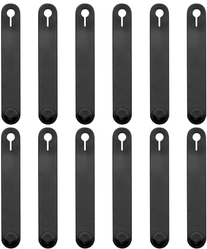 Kabelbinder Silikon Wiederverwendbare, Gummi Schwarze Breit Kabelbinder Sets für Motorrad, Kabel Organizer für Handy Ladegerät, Computer (80MM, 12 Stück)
