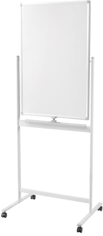 LogiLink EO0063 - Whiteboard/Tafel, 2-seitig beschreibbar, 60 x 90 cm, auf Rollen, Aluminiumrahmen