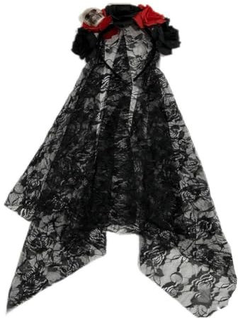 1 pz velo nero Halloween rosa fiore fascia costume messicano cosplay morto fascia rosa V4T3 festa corona fiore matrimonio