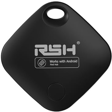 RSH Android Smart Tag - 1Pack, Schlüsselfinder Key Finder kompatibel mit Google Mein Gerät Finden APP (Android NUR), Bluetooth Key Finder für Gepäck/Taschen/Koffer/Brieftasche, Schwarz