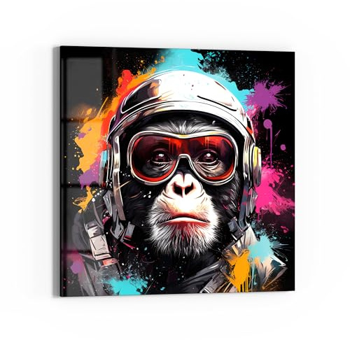 DEQOART Glasbild Echtglas | Motiv Farbenfroher Flug | quadratisch einteilig 50x50 cm | schöne Dekoration | Wandbild für Wohnzimmer, Schlafzimmer, Flur & Küche | moderne Wanddeko
