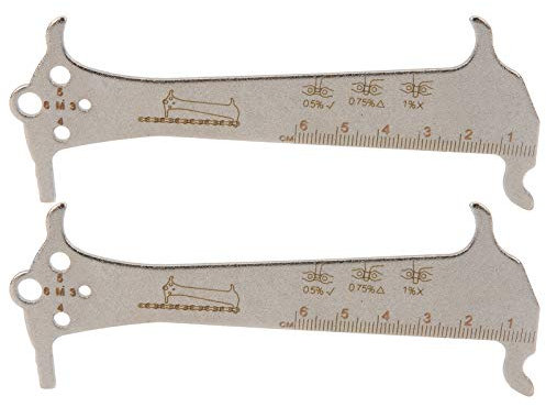 Baxnore 2 PCS 3 in 1 Cycle Chain Checker, Stainless Steel Multipurpose Cycle Chain Wear Indicator, Wear Resistant Chain Checker Measuring Ruler for Cycling Tool