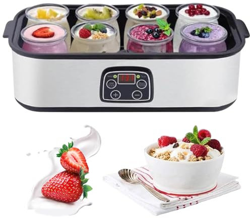 Automatic Yogurt Maker - 1400ML Multi-Function Electric Machine with Adjustable Temperature & Time Control for Fresh Homemade Yogurt - Includes Yogurt Jar with 8 Lids - Great Health Gift