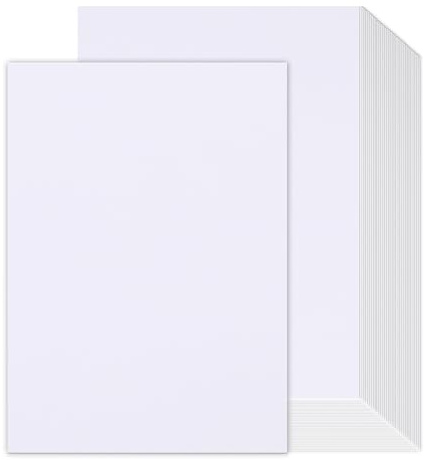 50 Blatt Weiß Kartonpapier A4, Weiß Dickes Papier A4 (250 g/m²), Fotokarton, Silhouettenpapier für Fotoalben, Einladungen, Menükarten, Scrapbooking und DIY-Ideen