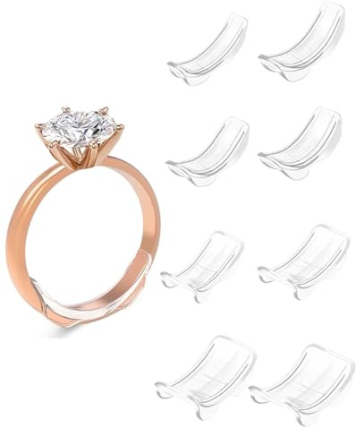 SCJJZ 8 pcs transparent réducteurs de bague invisibles, transparent ajusteurs de taille de bague invisibles pour bagues lâches, ajusteurs de taille de bague adaptés aux bagues lâches de différentes