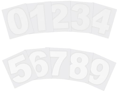 PATIKIL 38mm Reflective Number Stickers 0-9, 2 Set Vinyl Mailbox Number Decals Self-Adhesive Stickers for Outside Cars Doors Windows Signs Indoor Outdoor, White