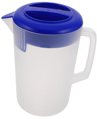 ULTECHNOVO Pichet En Plastique Mat 5l à Graduation Avec Poignée Ergonomique Couvercle Anti-poussière Polyvalent Pour Boissons Froides Et Chaudes Usage Commercial Et Domestique