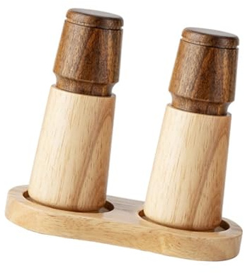 Qsvbeeqj Elegante macinino per sale e spezie, set comodo mulino per legno con fiocco in ceramica regolabile per gli appassionati di cucina