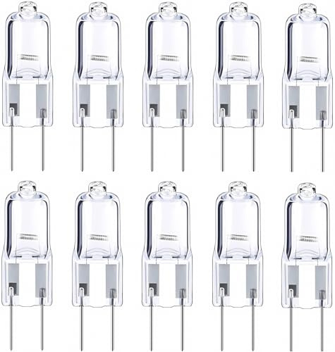QIROGKC GY6.35 Halogen Bulb 12V 20W/35W/50W JC Low Voltage Lamp with Axial Filament for Chandelier Projector Light (10-Pack) 12V 20W