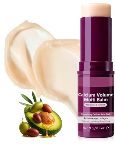Baume multi-volume de calcium Cemenrete Baume - Bâton hydratant au collagène coréen, anti-âge, affaissement, rides, convient pour les yeux, le visage, le cou (1)