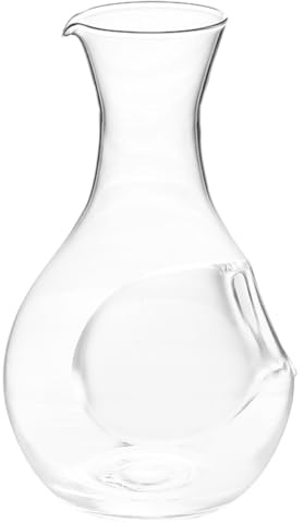 Decantador de Vino de Cristal 360ml, Botella de Vidrio | Licorera Cristal y Vasos, Diseño Simple y Elegante, Superficie Lisa, Estable en Escritorio