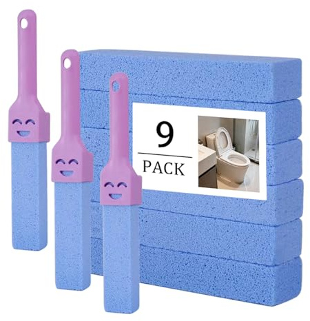 9 PcsToilet Pumice Stone for Toilet Cleaners, Pumice Stone Toilet Bowl Cleaner with 3 Pcs Handle, Replaceable Stones Cleaning Blocks for Cleaning Toilets Bowl Stains Pool Bathroom Kitchen