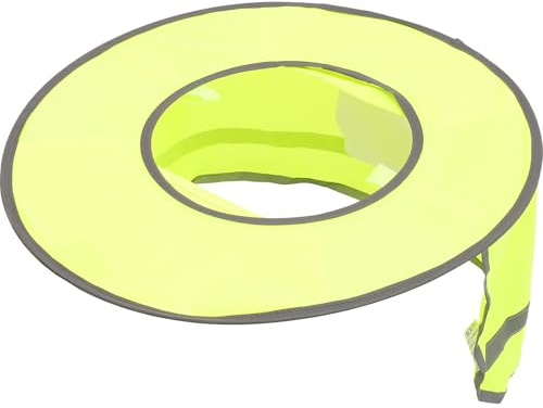Milisten Chapeau de Protection Solaire Visière Pleine Jaune Facile à Plier, Bande Réfléchissante pour Casque de Chantier pour Fête Jardinage