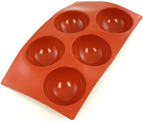 Paderno Flexipad Semisfera per Sfere di Cioccolata, Torte, 5 Impronte in Silicone Antiaderente, Dolce Stampo Diametro 80 mm, Altezza 40 mm