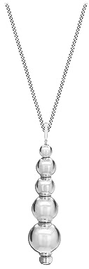 Tuscany Silver Women's Sterling Silver Plated 4 - 10 mm Graduated Ball Pendant Necklace