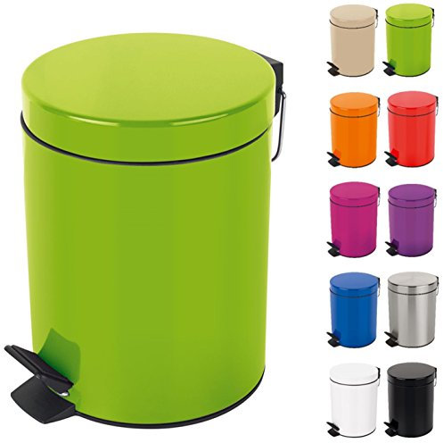 Spirella - Treteimer aus Edelstahl SYDNEY - Modernes Design, Einfache Öffnung, Herausnehmbarer Inneneimer - Badezimmer- oder Küchenzubehör - Kiwi Grün - 3L
