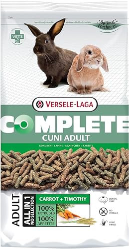 VERSELE-LAGA - Complete Cuni Adult - Pienso extrusionado Todo en uno Rico en Fibra para Conejos (Enanos) - 1,75kg