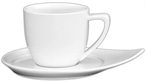 Holst Porzellan CF 003 CF Porzellan Kaffee/Cappuccino-Set Conform 0,22 l mit CF 018, weiß, 18 x 14 x 8 cm
