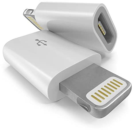 CABLEPELADO Adattatore da Micro B a Lightning | Convertitore da Micro USB a Lightning | Ricarica e sincronizzazione dati | Non riproduce audio | Compatibile con iPhone 5, 5S, SE, 5C, 6, 6S, 7 Plus, 8
