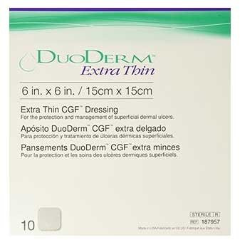 DuoDerm Hydrokolloid-Verband, dünn, 15 cm, 10 Stück (15 x 15 cm)