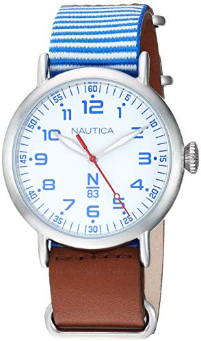 Nautica Reloj de Hombre Cuarzo 40mm Correa de Cuero Caja de latón NAPWLS904
