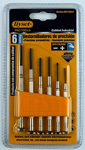 Destornilladores de precisión x6 estrella y planos calidad profesional relojero