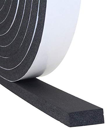 Storystore Foam Insulation Tape Self Adhesive, 25mm(W) x10mm(T) x5M(L) Weather Strip Foam Tape, Door Window Draught Excluder, Door Insulation Strip, Soundproof, Anti-Collision, Shockproof