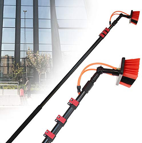 ZH-VBC Kit di Pulizia Telescopico per Finestre, 3,6 M-11 M Pulizia Pannelli Fotovoltaici e Solari Automobili Caravan Truck e Autobus Autolavaggio Spazzola per Acqua,12FT/3.6M