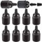 Liwein 10 Piezas Vintage Portalámpara E27 Adaptador de Bombillas Retro E27 Base de La Bombillas para Industrial y Decorativo Iluminación de Bricolaje (Negro)