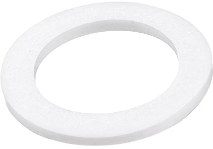 sourcing map PTFE Flat Washers 30mm OD 20mm ID 2mm Thick Flange Gasket, White Pack of 10
