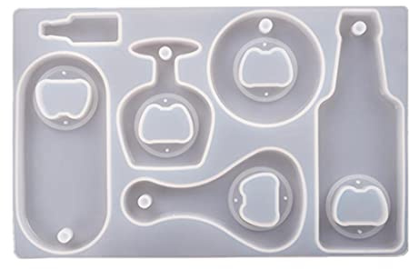 XLKJ Kit de Moule à Décapsuleur en Silicone, Moules en Résine pour Décapsuleur, Moule Durable, Fabrication de Porte-Clés
