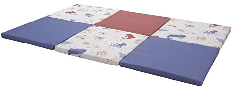 TINÉO - Krabbeldecke – großer Spielteppich für Babys – Motorikmatte – Bodenmatte für Babys – multifunktional 5-in-1 – 120 x 180 cm