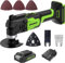 Greenworks Herramienta multifuncional 24V G24MT (Li-Ion 24V 18000 oscilaciones por minuto arco oscilante de 3° velocidades variable cambio de cuchilla sin herramienta luz LED con batería y cargador)