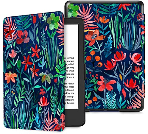 FINTIE Slimshell Case ONLY for 6 All-New Kindle (11th Generation)- 2024/2022 Release, Lightweight PU Leather Cover with Auto Sleep/Wake for Kindle 11th Generation 2024 e-Reader, Z-Jungle Night