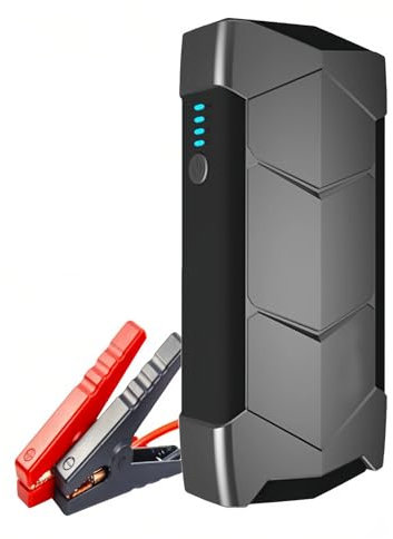 Autobatterieladegerät, 600A UltraSafe Lithium Jump Autobatterie Booster Pack, IP66 Wasserdichtes 10800mAh Tragbares Powerbank-Ladegerät, LED-Batteriedesulfator mit