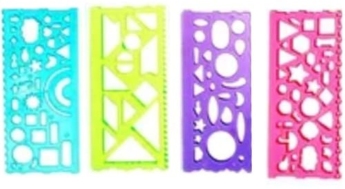 4 Stück Kinder Zeichenschablone,Schalungszeichnungsvorlagen Transparent,Kreisschablone,Kunststoff Kreise Geometrische Vorlage Herrscher Schablone Messung Werkzeug,Messschablonen,Kreisschablone Set