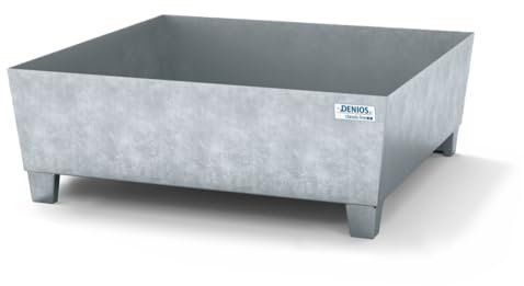 Auffangwanne classic-line aus Stahl für 2 Fässer, verzinkt,unterfahrbar, o. Gitterrost,1240x1210x430