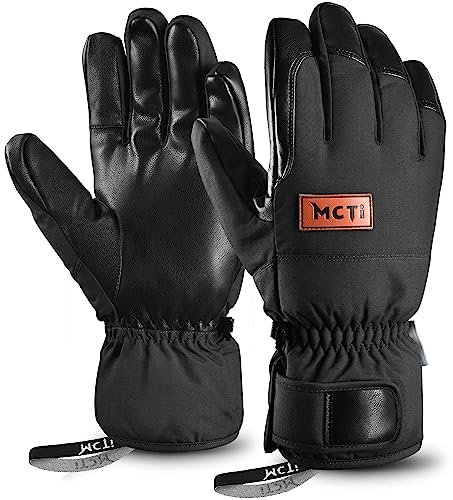 Kineed Winterhandschuhe Herren Warme Skihandschuhe Touchscreen Wasserdicht Schnee Thermohandschuhe für Radfahren Motorrad Snowboard