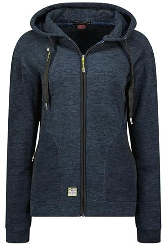 Geographical Norway Twelve Lady - Fleecejacke Damen Frauen Warm Schließen Zip - Jacke Fleece Herbst Winter Frühling Warm Frauen - Long Sleeve Pullover Weich Komfort Outdoor (Marineblau M)